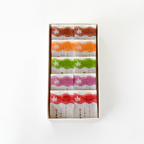 【藤い屋】もみじまんじゅう5種10個入り