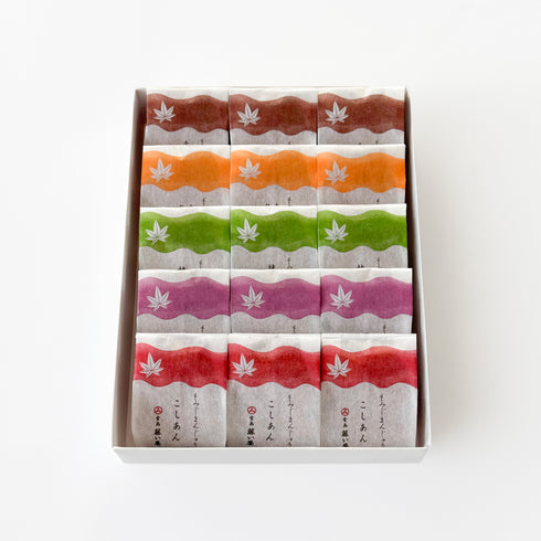 【藤い屋】もみじまんじゅう5種15個入り